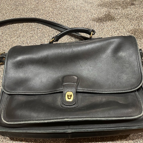 Coach Vintage Black Leather Women's Breifcase - Picture 1 of 3